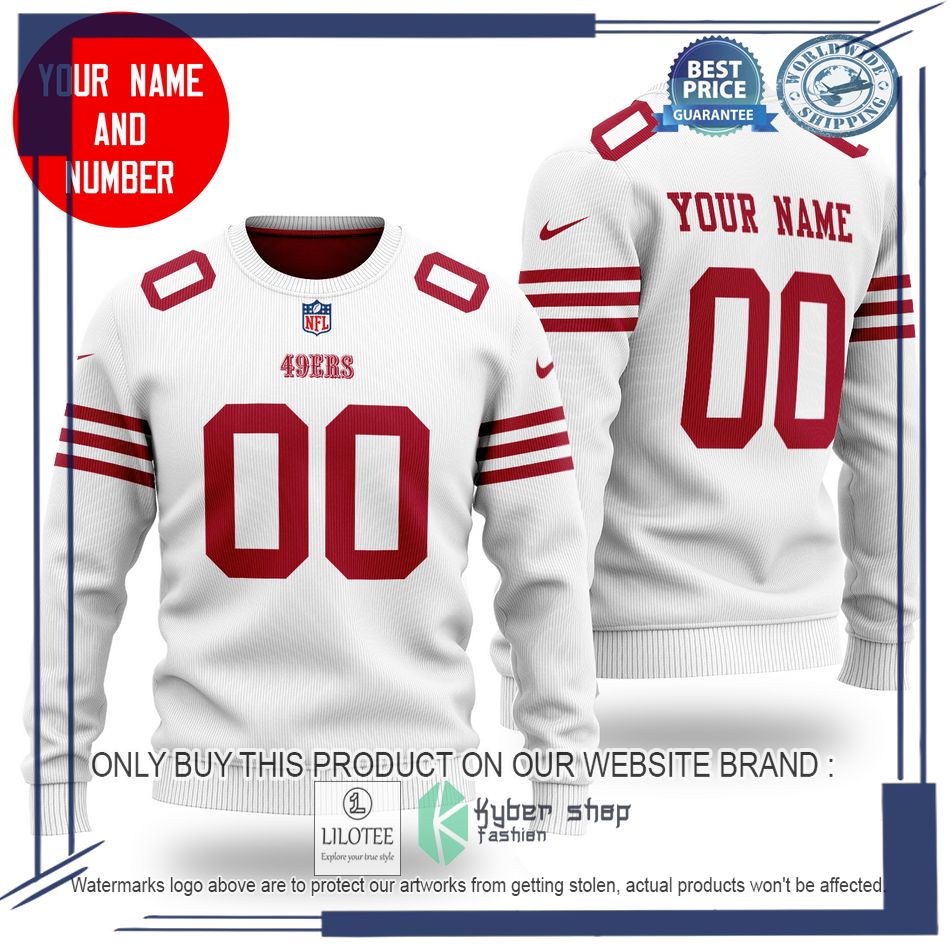 personalized san francisco 49ers nfl white wool sweater 1 21537