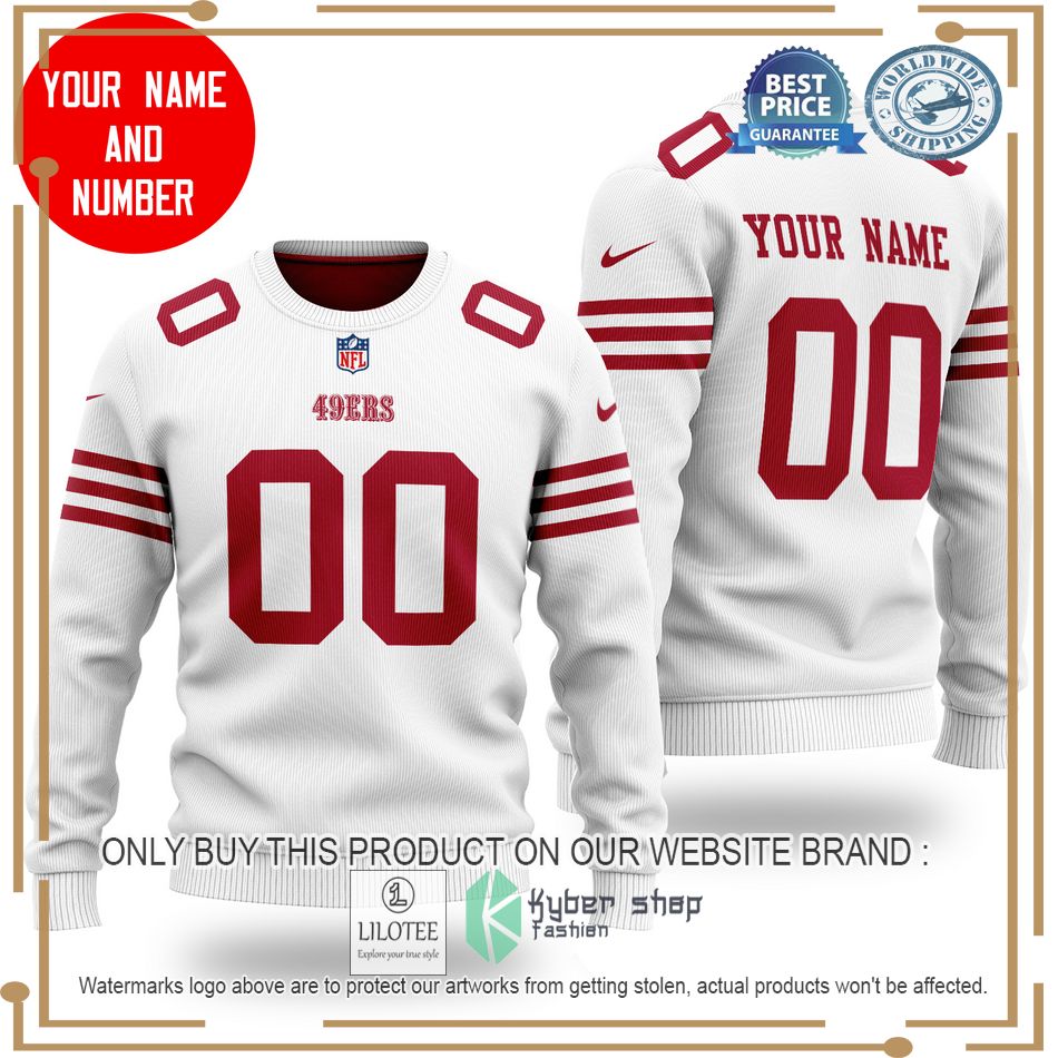 personalized san francisco 49ers nfl white wool sweater 1 39182