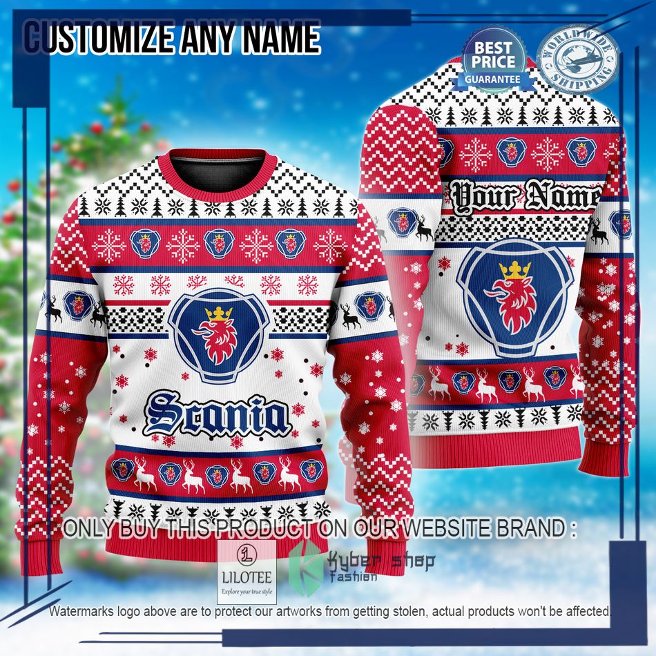 personalized scania custom ugly christmas sweater 1 25365