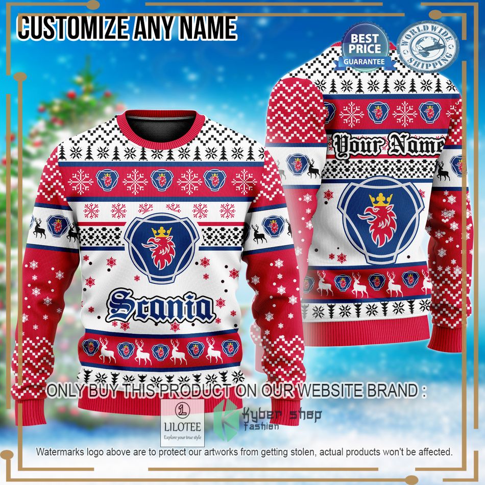 personalized scania custom ugly christmas sweater 1 63496