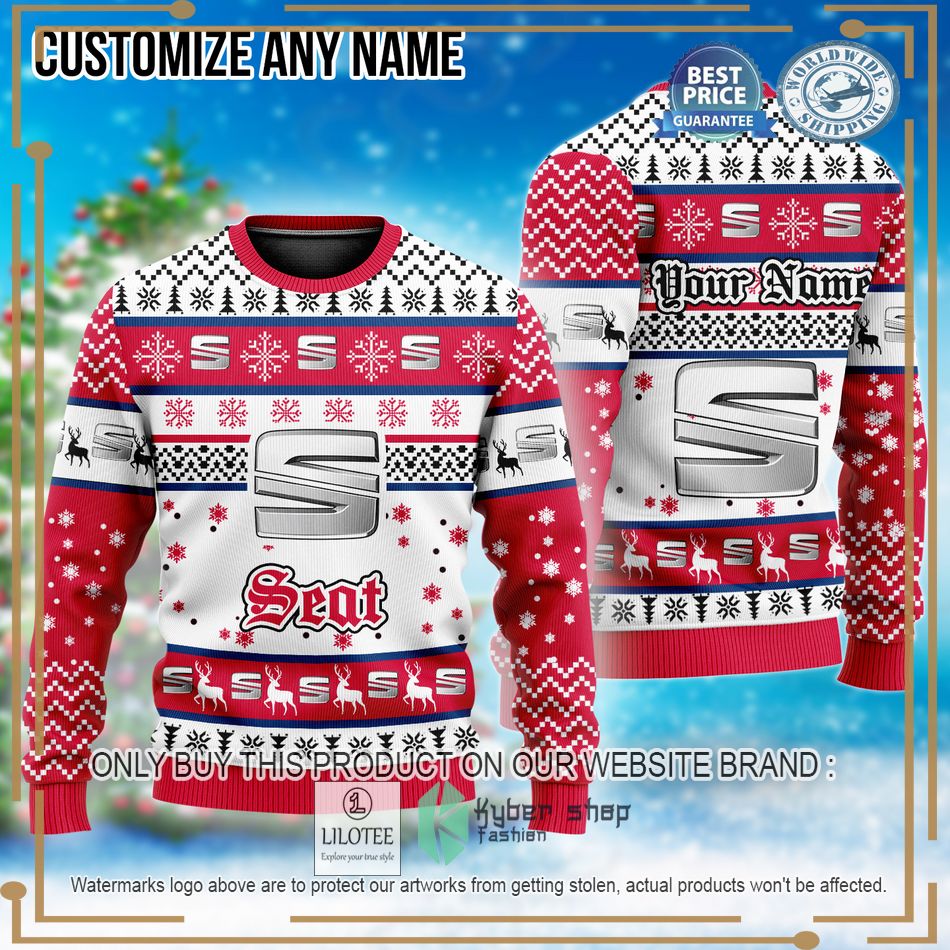 personalized seat custom ugly christmas sweater 1 2990