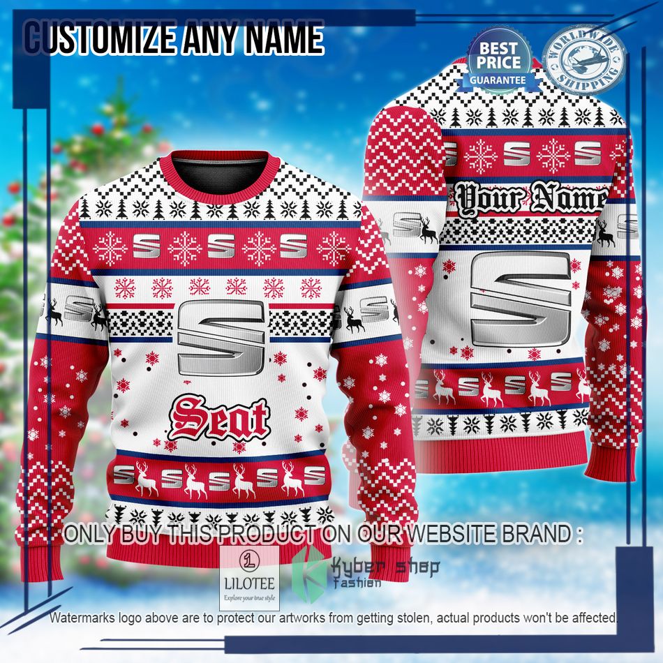 personalized seat custom ugly christmas sweater 1 93475
