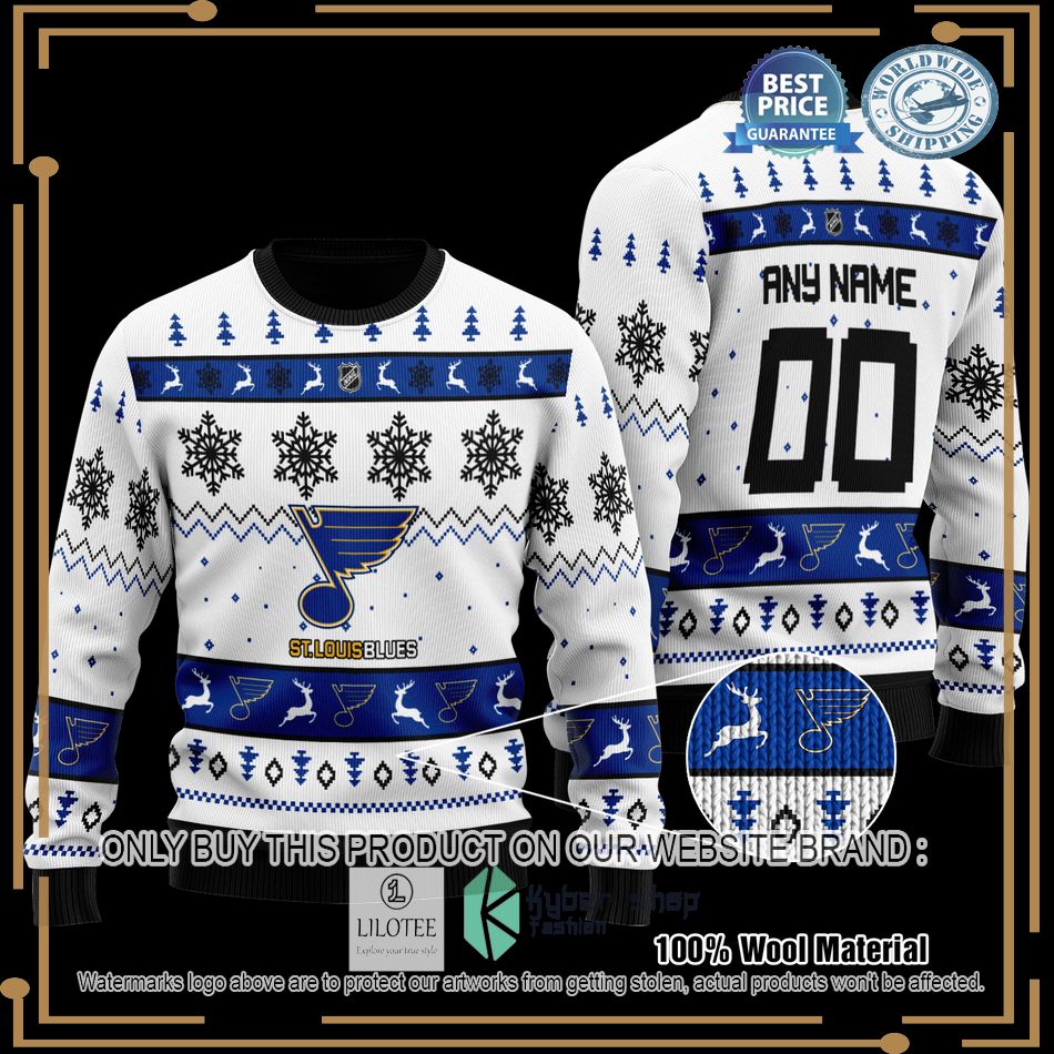 personalized st louis blues white christmas sweater 1 57907