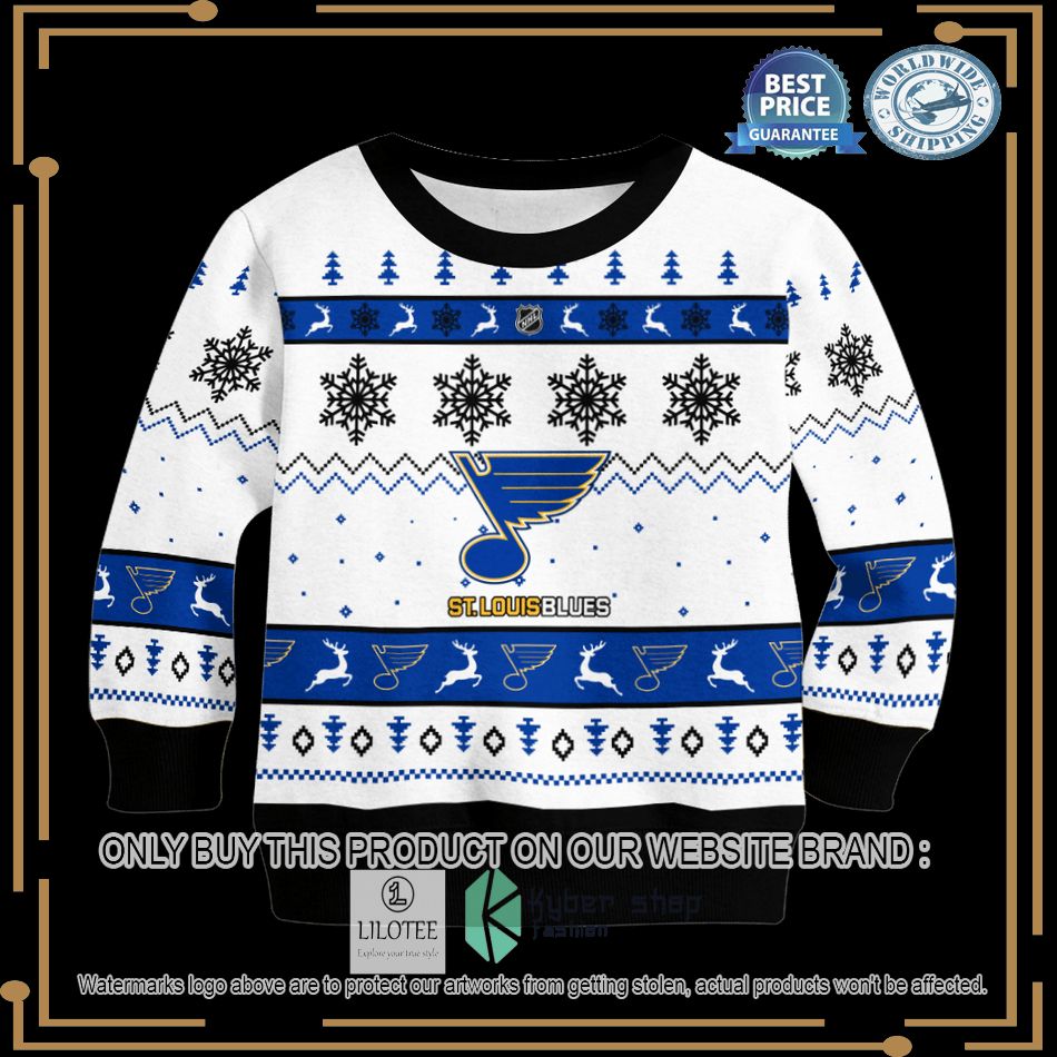 personalized st louis blues white christmas sweater 2 9489