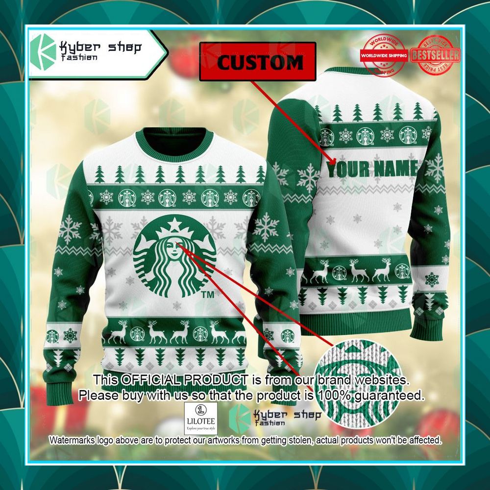 personalized starbucks christmas sweater 1 158