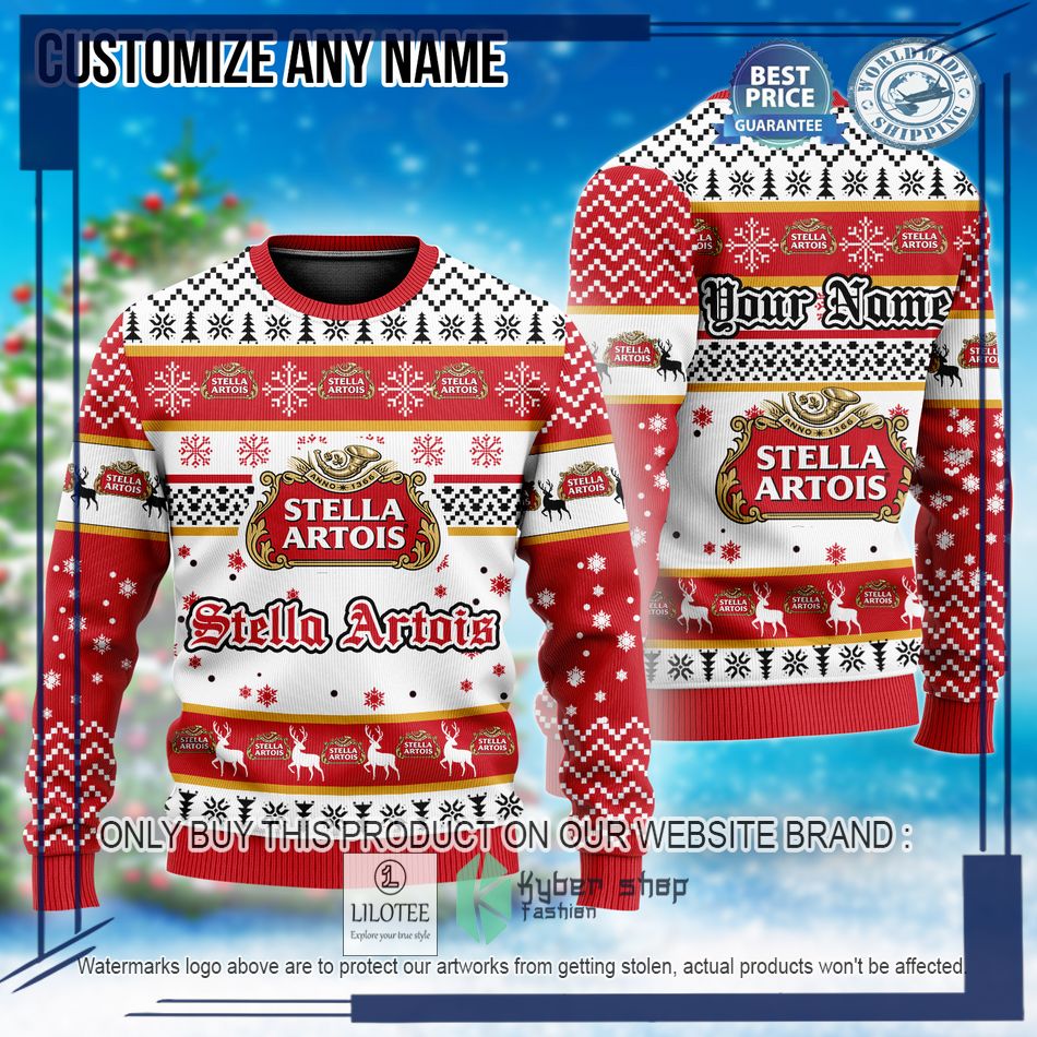 personalized stella artois christmas sweater 1 24865