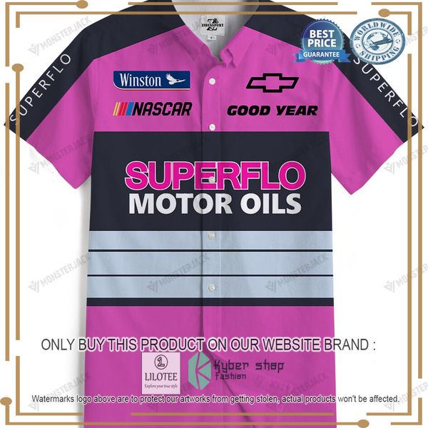 personalized superflo motor oils nascar hawaiian shirt 1 11630
