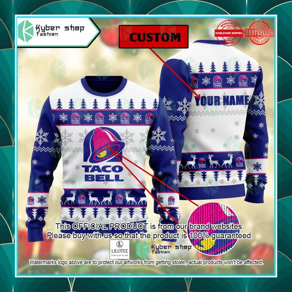 personalized taco bell christmas sweater 1 449