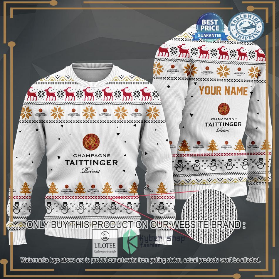 personalized taittinger white sweater hoodie sweater 2 54320