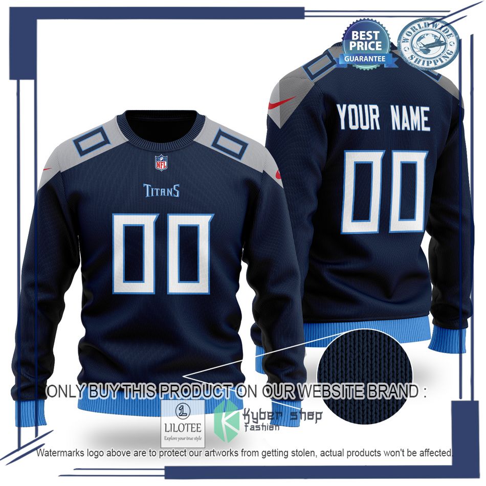 personalized tennessee titans nfl blue wool sweater 1 64505