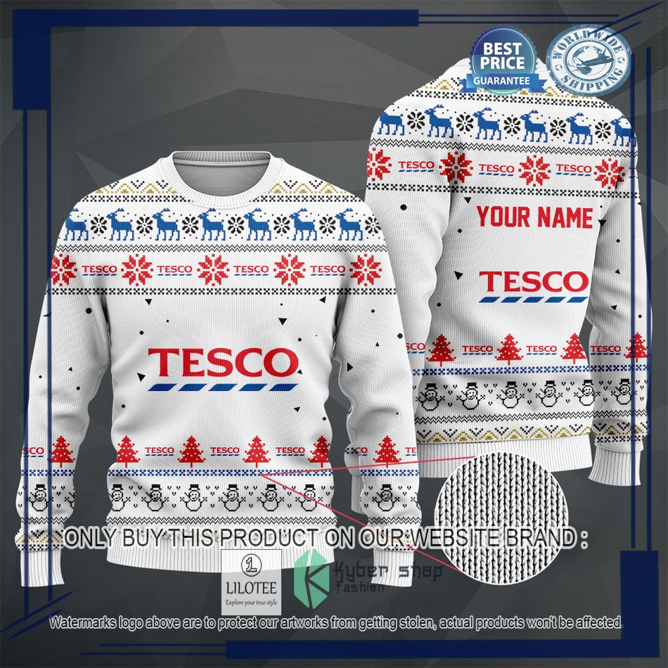 personalized tesco white christmas sweater hoodie sweater 2 51151