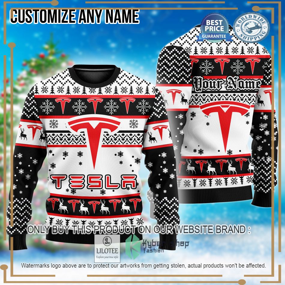 personalized tesla christmas sweater 1 53952