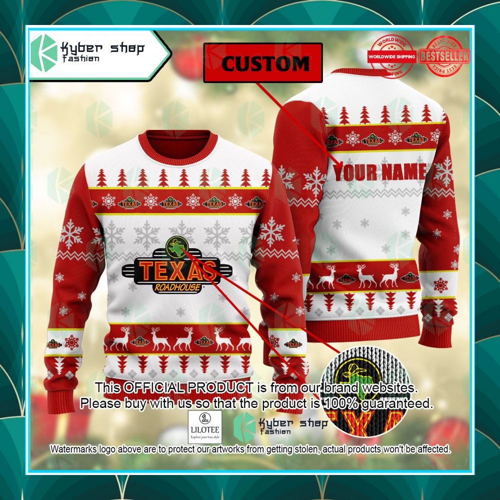 personalized texas roadhouse christmas sweater 1 252