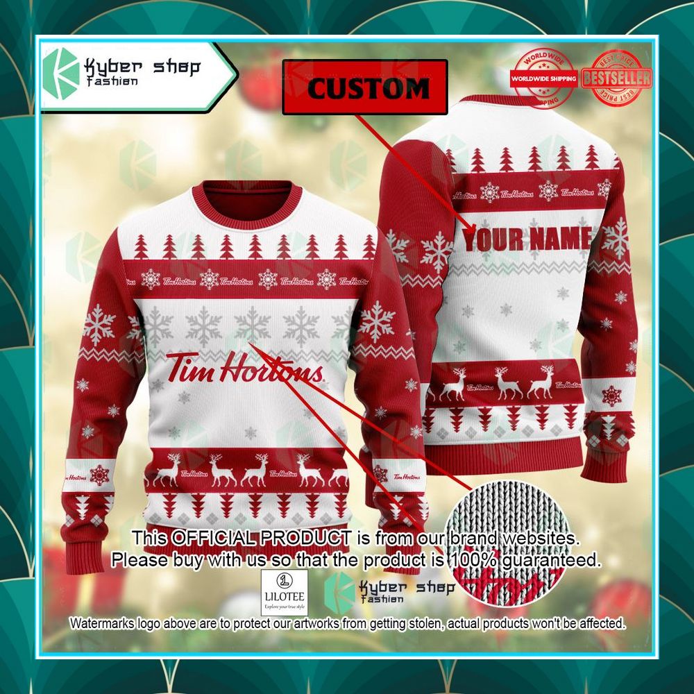 personalized tim hortons christmas sweater 1 968
