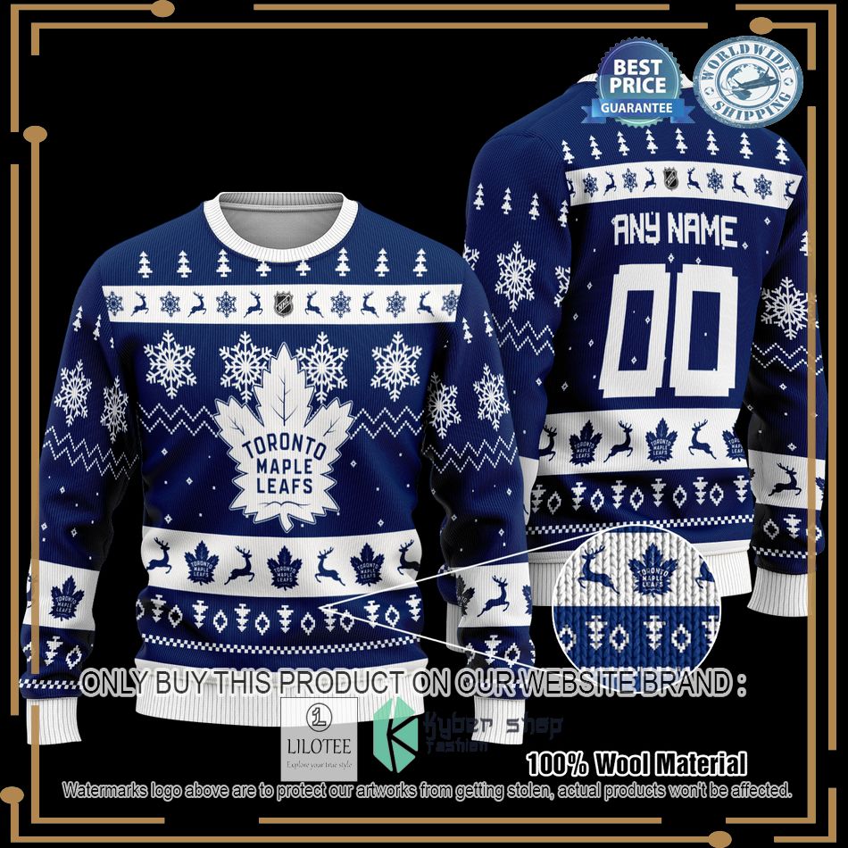 personalized toronto maple leafs knitted sweater 1 75454