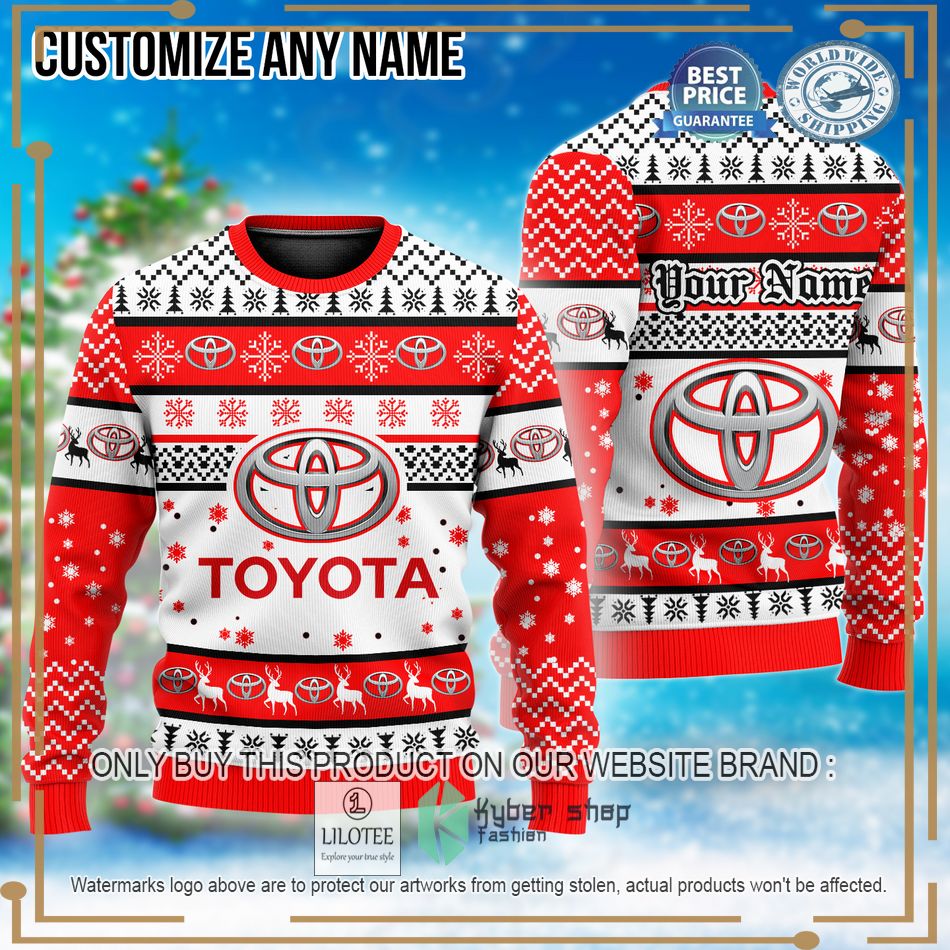 personalized toyota custom ugly christmas sweater 1 7830