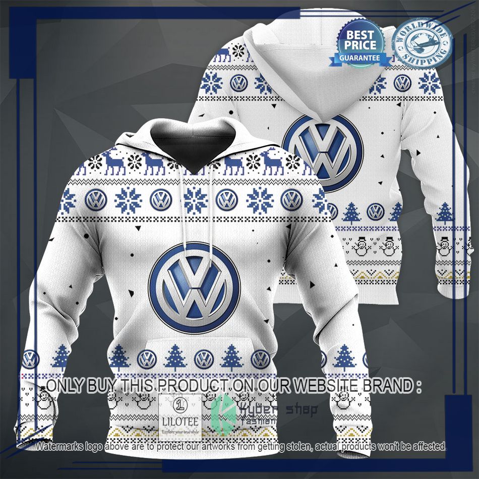 personalized volkswagen white christmas sweater hoodie sweater 1 268