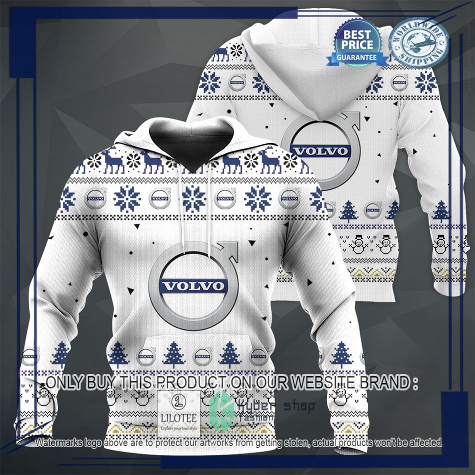 personalized volvo white christmas sweater hoodie sweater 1 2802