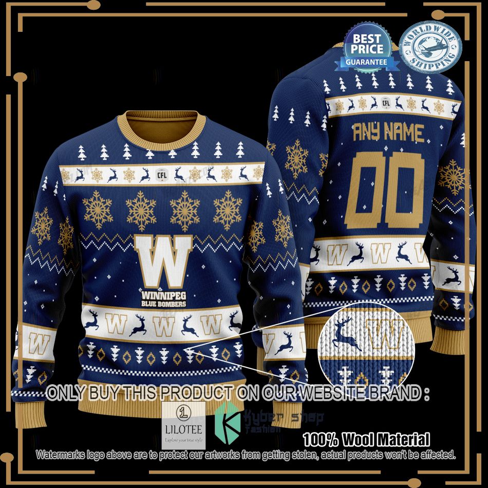 personalized winnipeg blue bombers christmas sweater 1 15447