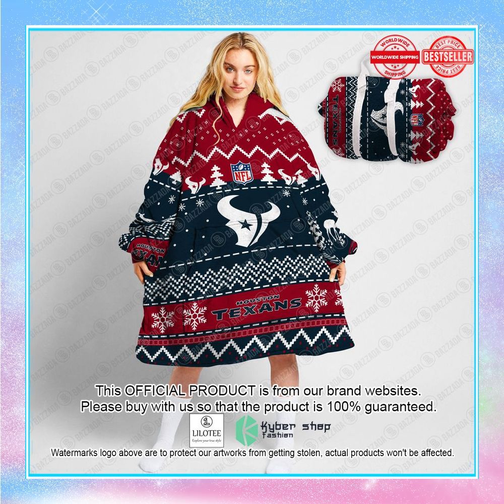 personalized xmas houston texans oodie blanket hoodie 1 498