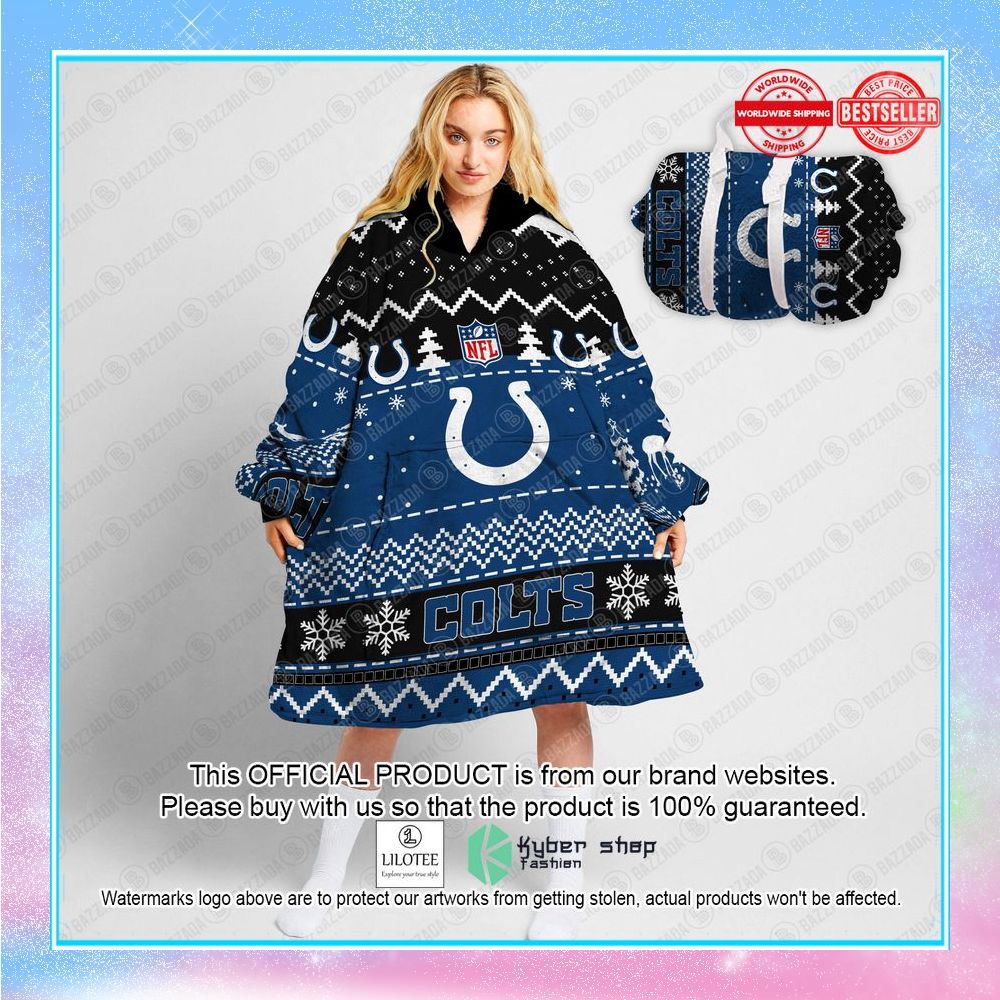personalized xmas indianapolis colts oodie blanket hoodie 1 482