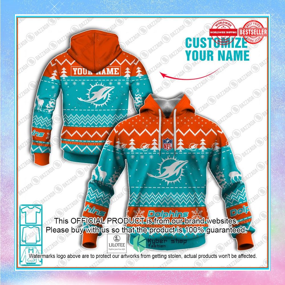personalized xmas miami dolphins shirt hoodie 1 116