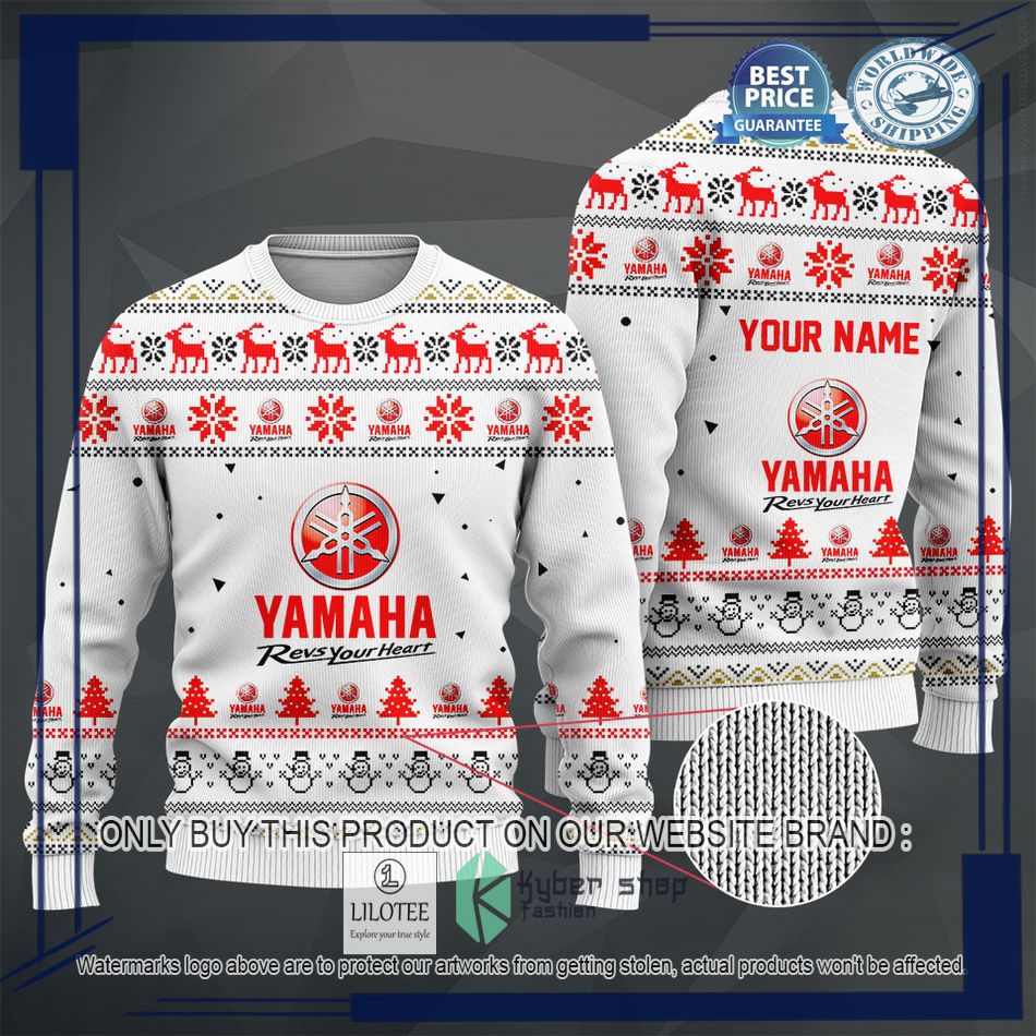 personalized yamaha white christmas sweater hoodie sweater 2 43034