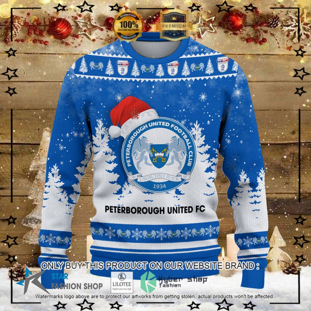 peterborough united fc blue white christmas sweater 1 66148