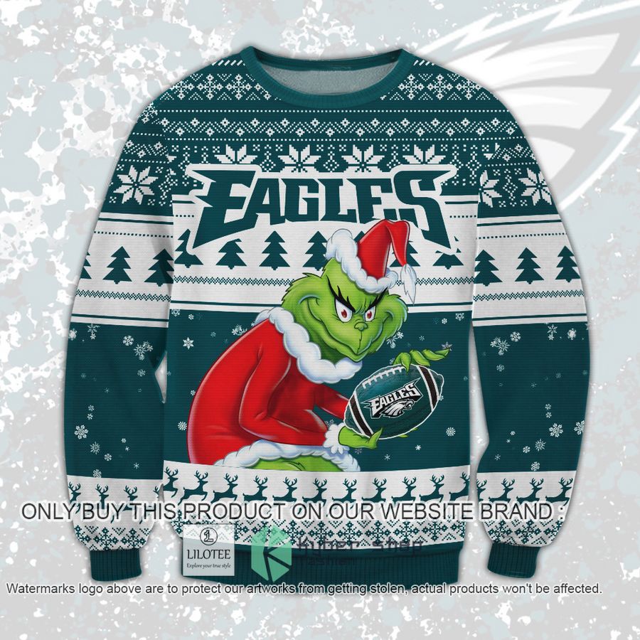 Philadelphia Eagles Grinch Christmas Sweater, Sweatshirt 9