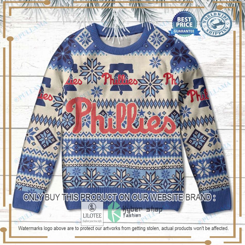philadelphia phillies blue ugly christmas sweater 1 63982
