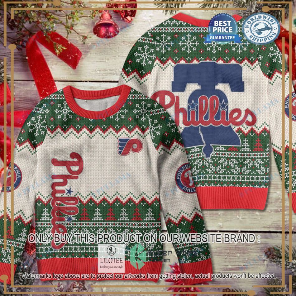 philadelphia phillies logo ugly christmas sweater 1 22604