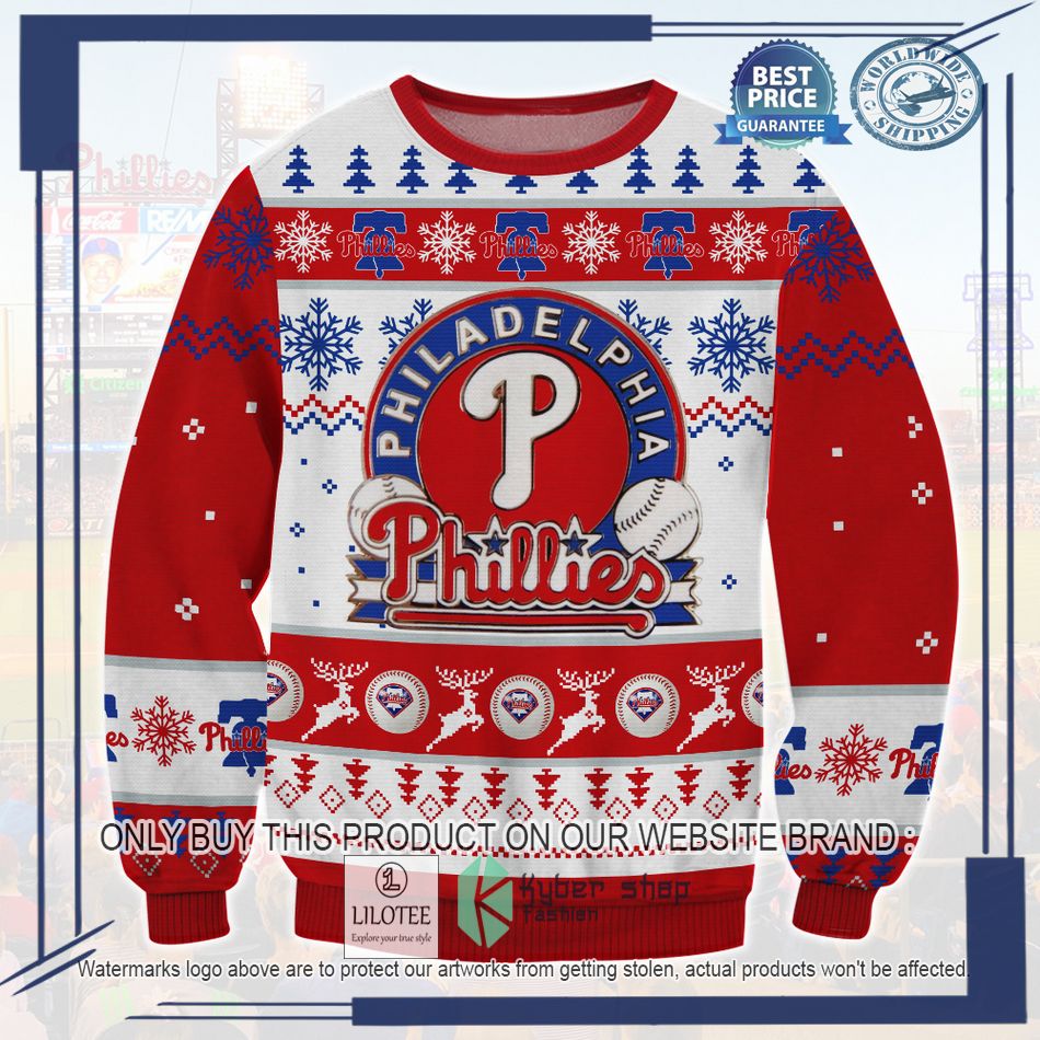 philadelphia phillies red ugly christmas sweater 1 46189