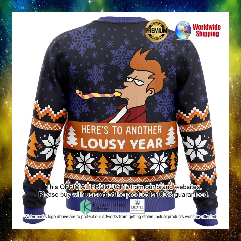 philip j fry heres to another lousy year christmas sweater 1 233