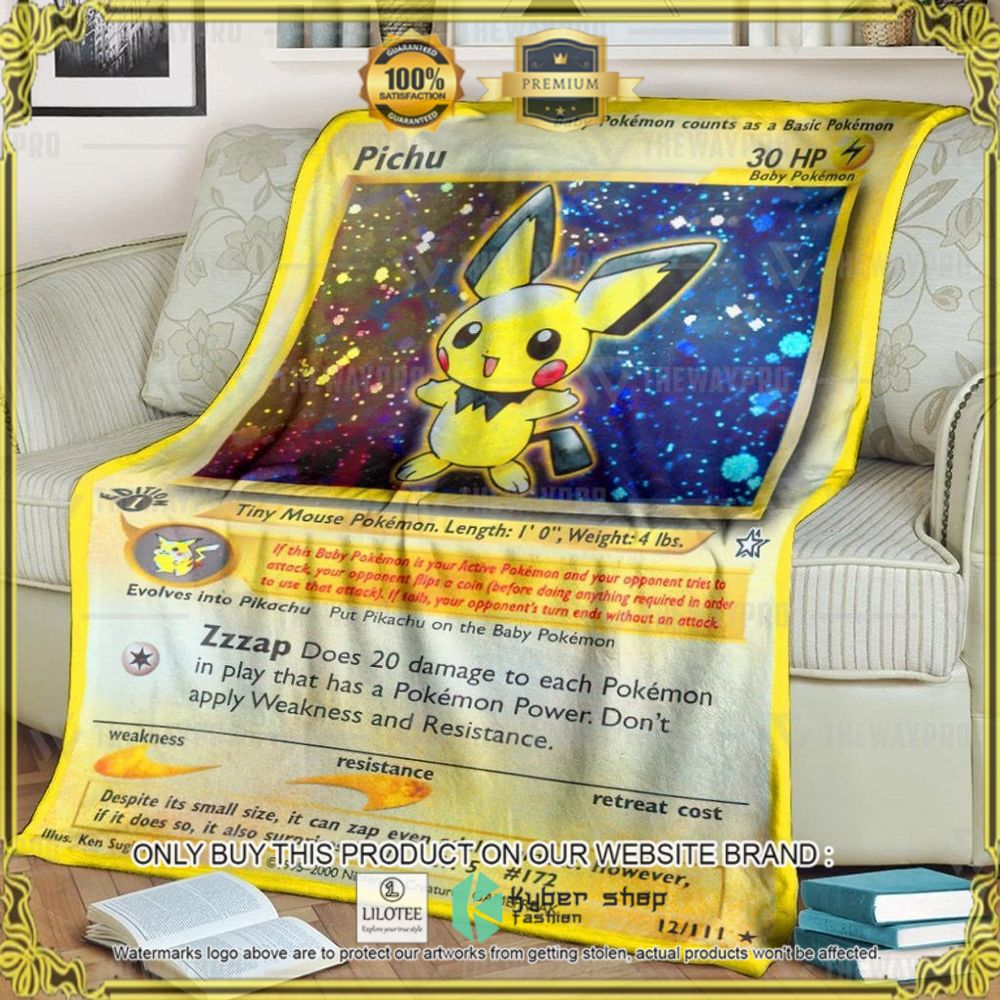 Pichu Custom Pokemon Soft Blanket - LIMITED EDITION 9