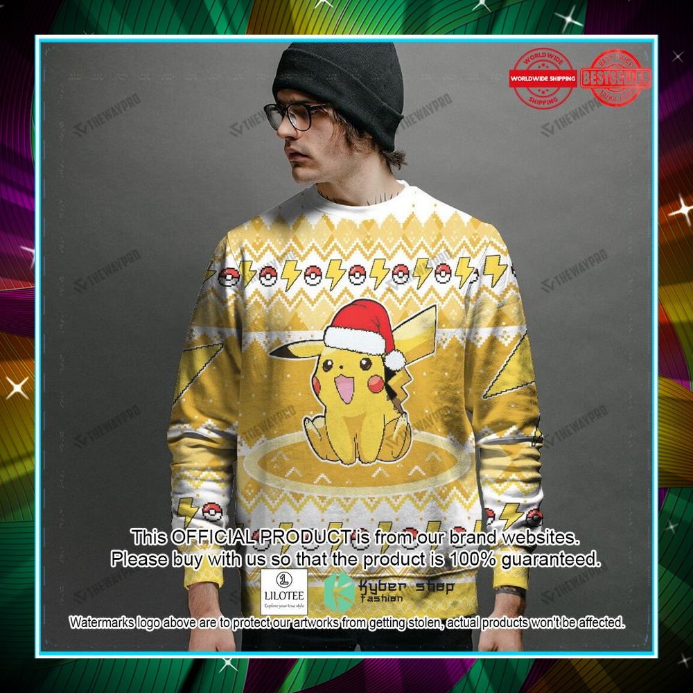 pikachu custom name christmas sweater 2 937