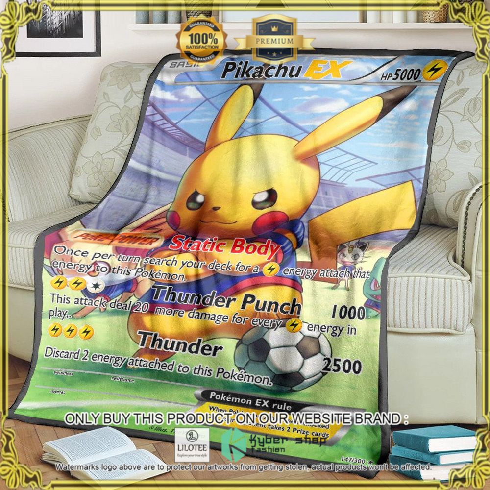 Pikachu EX Custom Pokemon Soft Blanket - LIMITED EDITION 7