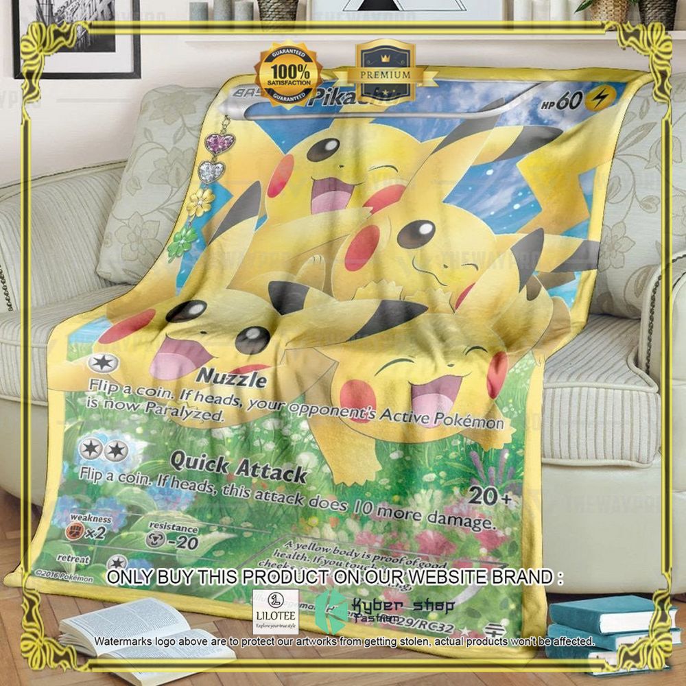 Pikachu Generations Anime Pokemon Blanket - LIMITED EDITION 6