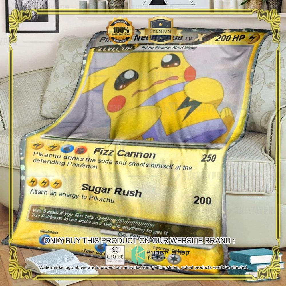 Pikachu Need Soda Anime Pokemon Blanket - LIMITED EDITION 6