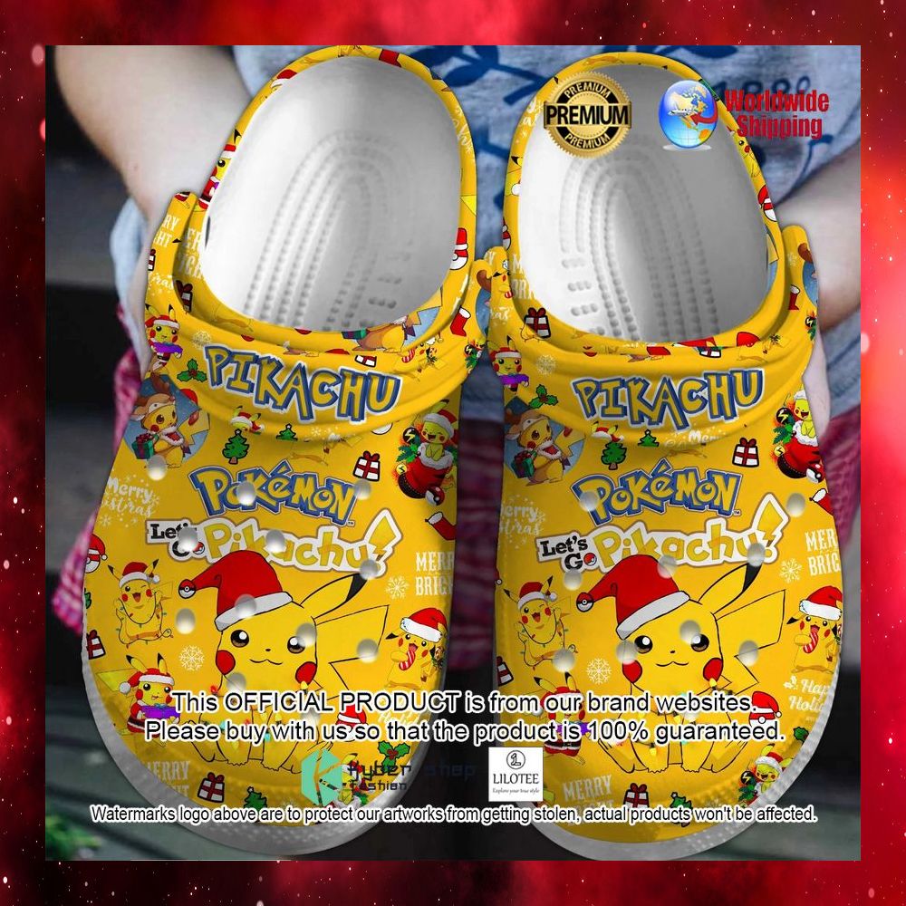 pikachu pokemon christmas yellow crocs shoes 1 441