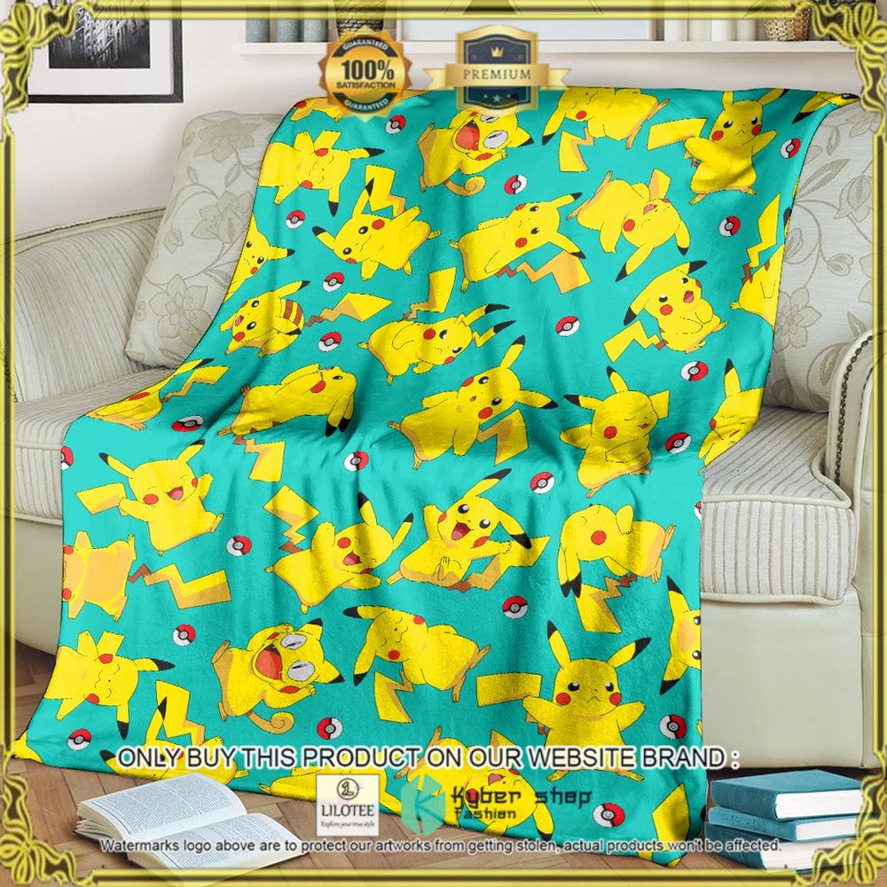 Pikachu Seamless Pattern Custom Pokemon Soft Blanket - LIMITED EDITION 8