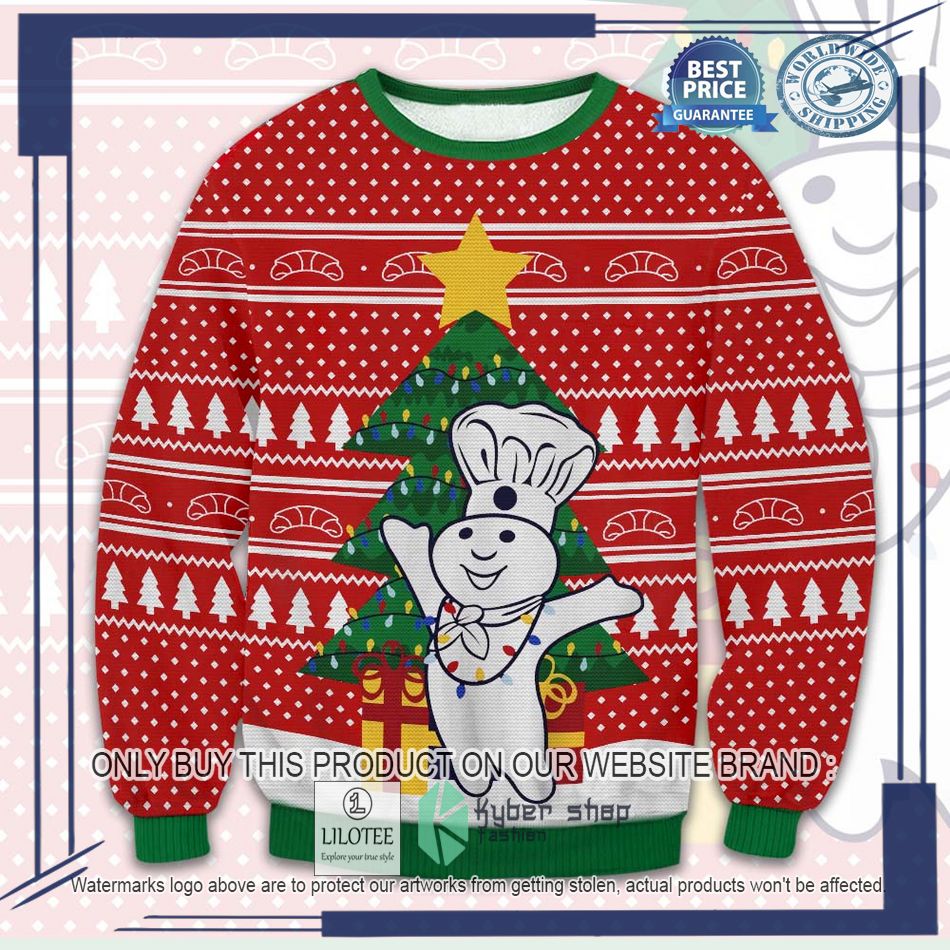 pillsbury doughboy christmas tree ugly christmas sweater 1 65993
