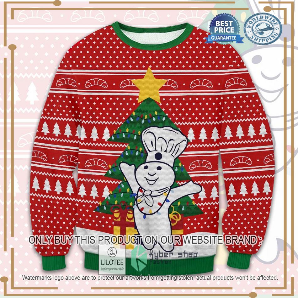 pillsbury doughboy christmas tree ugly christmas sweater 1 92481