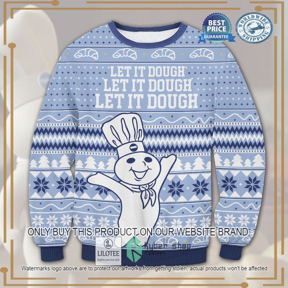 pillsbury doughboy let it dough christmas sweater 1 84309