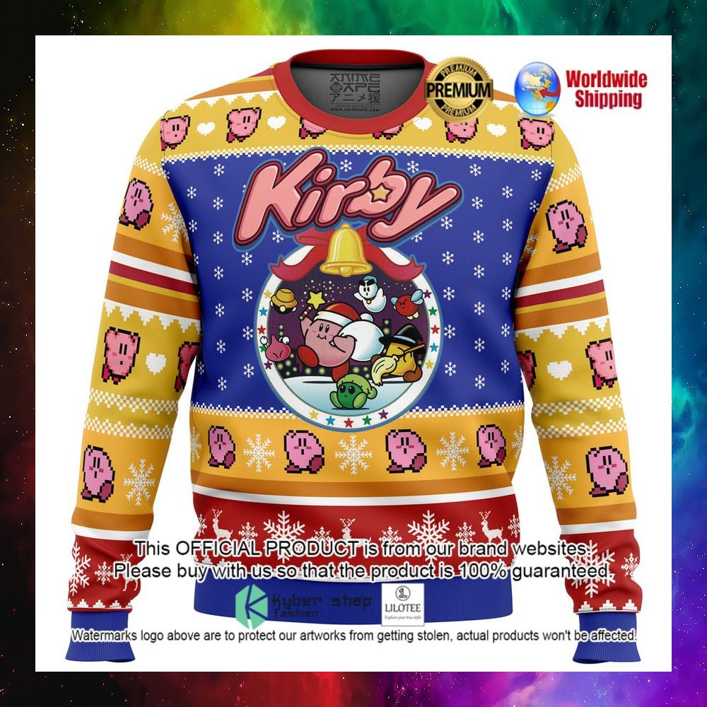 pink puff kirby christmas sweater 1 340