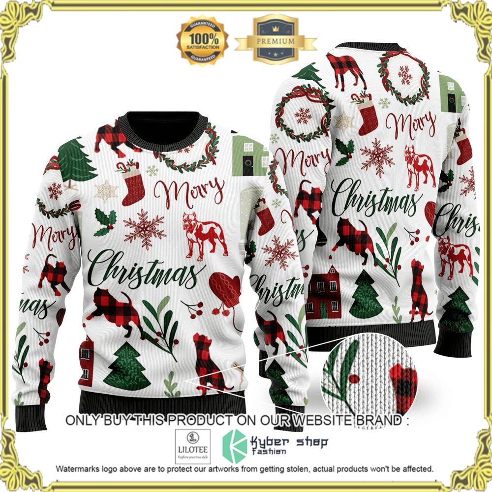 pitbull pattern christmas sweater 1 12224