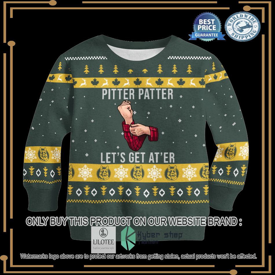 pitter patter lets get at er green christmas sweater 2 65452