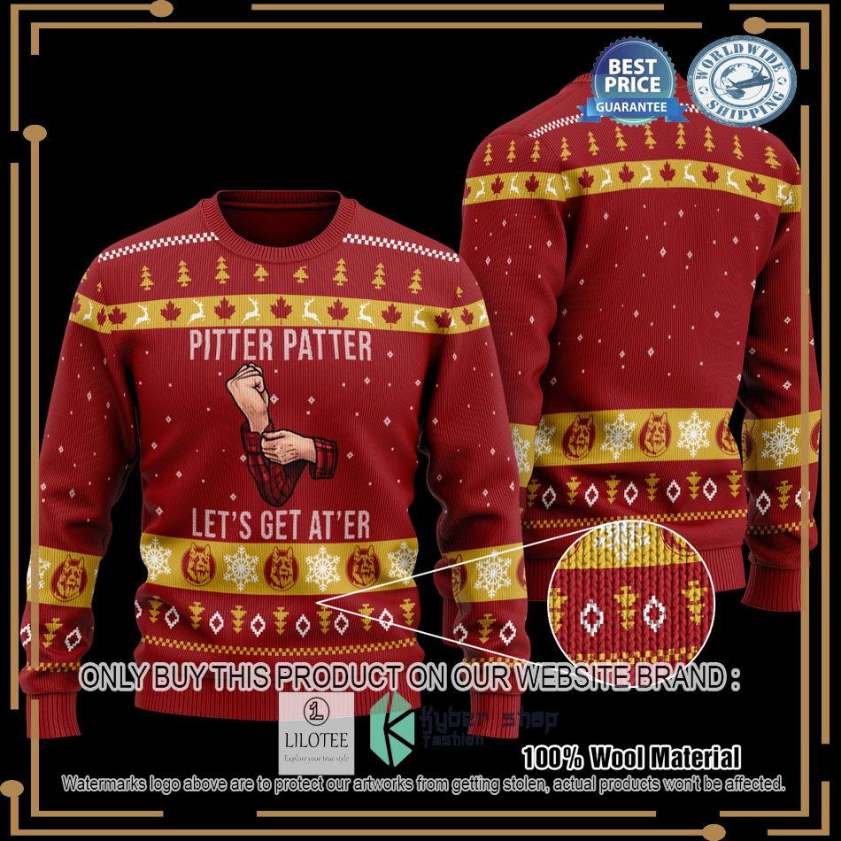 pitter patter lets get at er red christmas sweater 1 85290