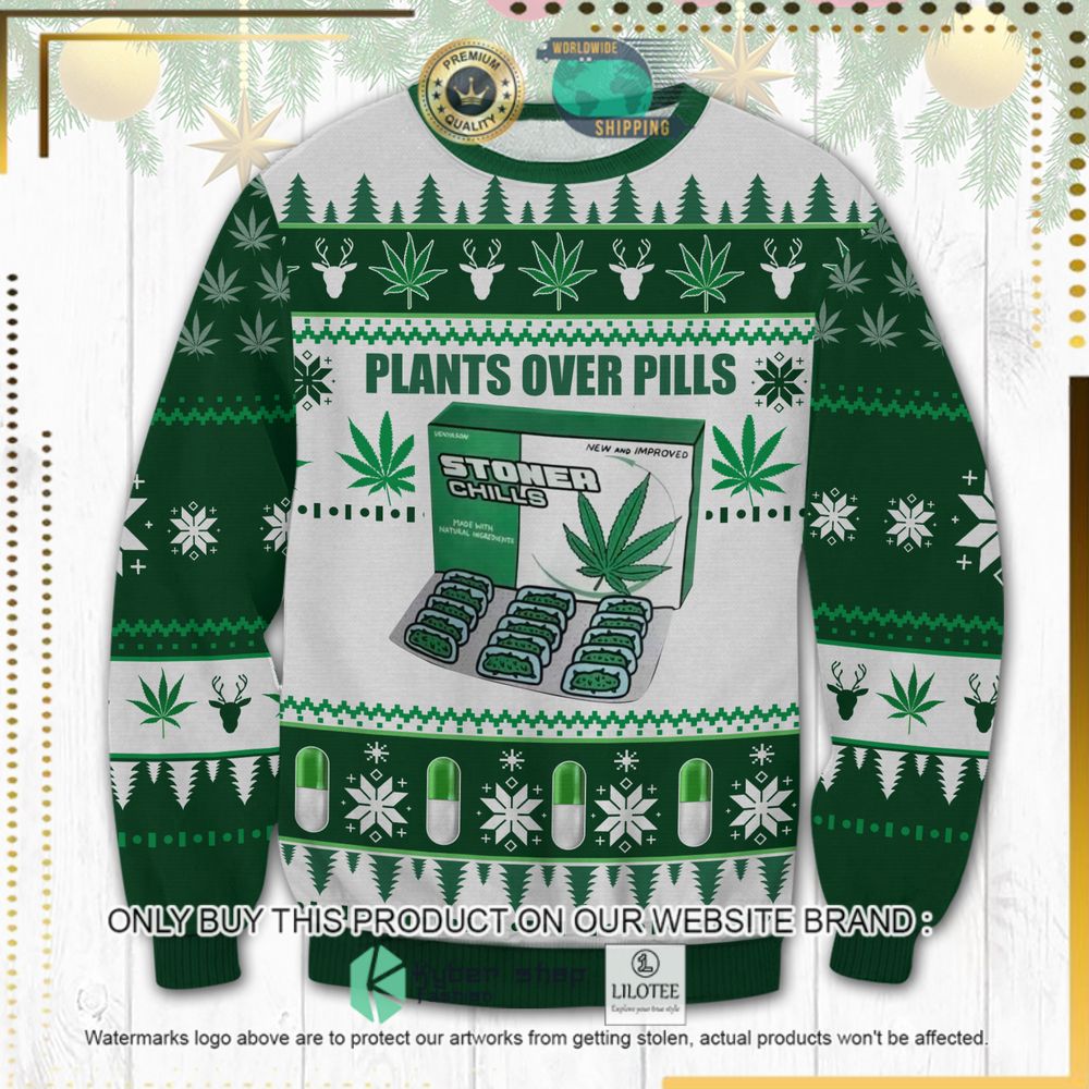 plants over pills ugly sweater 1 91730