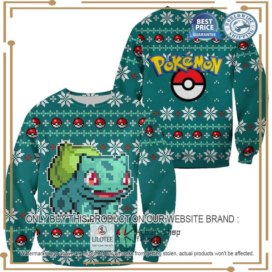 Pokemon Bulbasaur Ugly Christmas Sweater 3