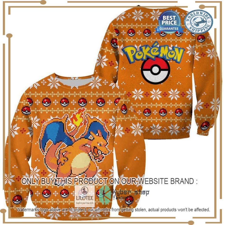 Pokemon Charizard Ugly Christmas Sweater 3